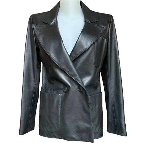 veste cuir yves saint laurent